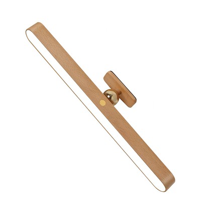 3W Wiederaufladbare Wandleuchte - IP20, Holz, 360° drehbar, inkl. Leuchtmittel