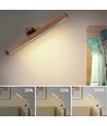 3W Wiederaufladbare Wandleuchte - IP20, Holz, 360° drehbar, inkl. Leuchtmittel
