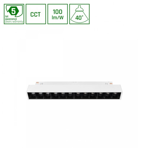 12W Systemleuchte 20.4cm SHIFT Smart-Grid S Schiene - 35°, CCT, Weiß, Dimmbar, Zigbee