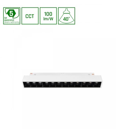 12W Systemleuchte 20.4cm SHIFT Smart-Grid S Schiene - 35°, CCT, Weiß, Dimmbar, Zigbee