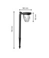 1W Solara Brilo Solar LED Lampe, 3-in-1 - 3.7V, 100lm, CCT, Tischleuchte, Wandleuchte und Erdspieß, IP44, schwarz