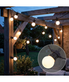 5m LED-Lichterkette mit 10 Leuchtmitteln - Warmweiß, IP44, 230V, 0,5W Lampen