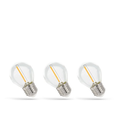 LED-Leuchtmittel E27 1W - 230V, Filament, Warmweiß, Klar, Spectrum, 3er-Pack