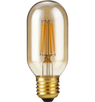 E27 4W dimmbare LED-Röhrenlampe - 10,6cm, 2300K, Goldglas, Filament