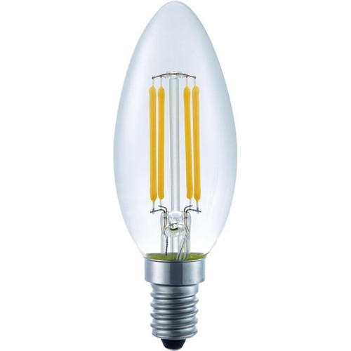 E14 4W dimmbare LED-Kerzenlampe - C35, Filament, 350lm, 2200K, Klarglas