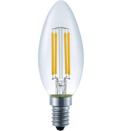 E14 4W dimmbare LED-Kerzenlampe - C35, Filament, 350lm, 2200K, Klarglas