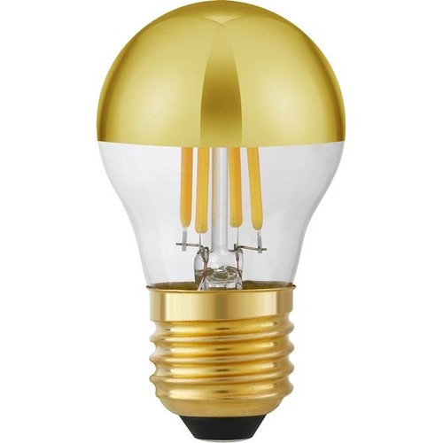 E27 4W dimmbare LED Kerzenlampe - Kopfverspiegelt gold, G45, 2500K