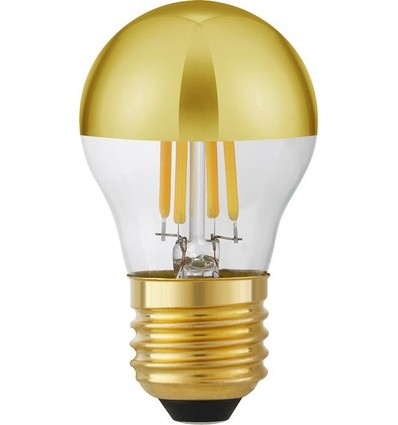E27 4W dimmbare LED Kerzenlampe - Kopfverspiegelt gold, G45, 2500K