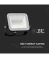 20W V-Tac Slimline LED-Fluter - Samsung LED-Chip, schwarzes Gehäuse, IP65 Außenbereich