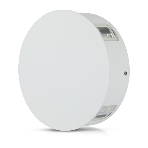 V-Tac 4W LED Wandleuchte - IP65, Weiß, Rund, 4-Wege-Licht, 4000K, inkl. Leuchtmittel
