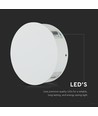 V-Tac 4W LED Wandleuchte - IP65, Weiß, Rund, 4-Wege-Licht, 4000K, inkl. Leuchtmittel