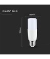 E27 7,5W LED-Leuchtmittel - T37, 6500K, Kaltweiß, Kunststoff
