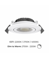 7W Einbaustrahler RA96, DimToWarm+CCT, Dimmbar - Loch: Ø6,8 cm, Maße: Ø8,3 cm, Weißer Rand