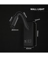 3W LED Bettlampe mit USB-A und USB-C Ladeanschluss - CREE Chip, schwarz, inkl. Leuchtmittel