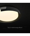 48W LED Deckenleuchte mit Fernbedienung - 3-in-1 CCT, dimmbar, Ø50cm, schwarz/grau