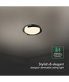 48W LED Deckenleuchte mit Fernbedienung - 3-in-1 CCT, dimmbar, Ø50cm, schwarz/grau