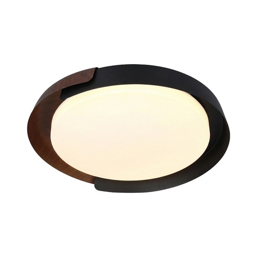 48W LED Deckenleuchte mit Fernbedienung - Ø50cm, dimmbar, 3-in-1 CCT, Schwarz & Holzoptik