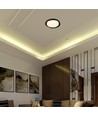 48W LED Deckenleuchte mit Fernbedienung - Ø50cm, dimmbar, 3-in-1 CCT, Schwarz & Holzoptik