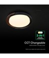 48W LED Deckenleuchte mit Fernbedienung - Ø50cm, dimmbar, 3-in-1 CCT, Schwarz & Holzoptik