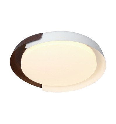48W LED Deckenleuchte mit Fernbedienung - Ø50cm, 3-in-1 CCT, dimmbar, Weiß mit Holzoptik