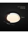 48W LED Deckenleuchte mit Fernbedienung - Ø50cm, 3-in-1 CCT, dimmbar, Weiß mit Holzoptik