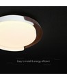 48W LED Deckenleuchte mit Fernbedienung - Ø50cm, 3-in-1 CCT, dimmbar, Weiß mit Holzoptik