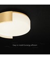 45cm 48W LED Design Deckenleuchte - 3-in-1 CCT, dimmbar, Gold, inkl. Fernbedienung