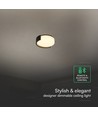 V-Tac 63W LED Deckenleuchte, 3-in-1 mit Fernbedienung - Ø55cm, dimmbar, schwarz, Designerlampe