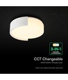 V-Tac 63W LED Deckenleuchte - 3-in-1 CCT, dimmbar, weiß, Fernbedienung, Ø55cm