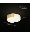 V-Tac 63W LED Deckenleuchte, Ø55cm - 3-in-1 CCT, dimmbar, Gold, inkl. Fernbedienung