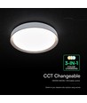 V-Tac 30W/60W/30W Designer Deckenleuchte mit Fernbedienung - 3-in-1 CCT, dimmbar, dunkelbrauner Rand, Ø43cm