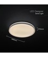 V-Tac 60W LED Deckenleuchte mit Fernbedienung - 3-in-1 CCT, dimmbar, grauer Rand, Designer Domelight