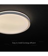 V-Tac 60W LED Deckenleuchte mit Fernbedienung - 3-in-1 CCT, dimmbar, grauer Rand, Designer Domelight