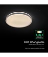V-Tac 60W LED Deckenleuchte mit Fernbedienung - 3-in-1 CCT, dimmbar, grauer Rand, Designer Domelight