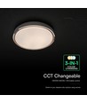 V-Tac 30W/60W/30W LED-Deckenleuchte in Holzoptik - 3-in-1 CCT, Fernbedienung
