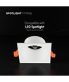 V-Tac GU10 Einbaustrahler - Eckig, Weiß, Deep Anti Glare, ohne Leuchtmittel