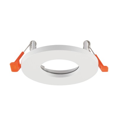 GU10 Einbaustrahler - Rund, Weiß, Aluminium, IP44, ohne Leuchtmittel