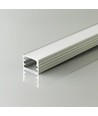 2m Aluminiumprofil - Silber, inkl. mattierter Abdeckung, für Aufbau