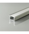 2m Aluminiumprofil für Einbau - Silber, inkl. mattierter Abdeckung