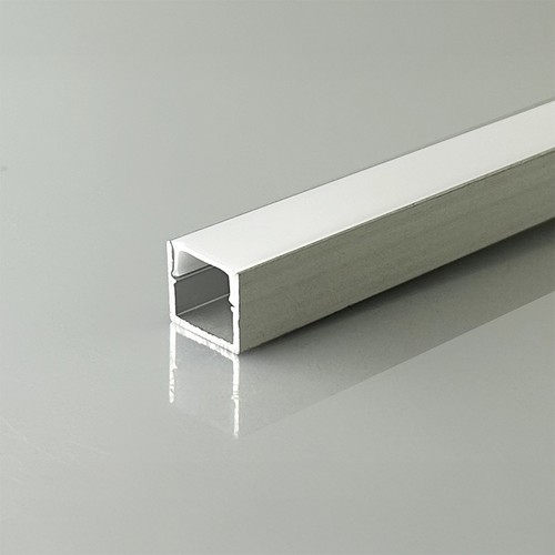 2m Alu-Profil für LED-Streifen - Aufbaumontage, Silber, inkl. Diffusor, 12x10mm