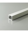 2m Alu-Profil für LED-Streifen - Aufbaumontage, Silber, inkl. Diffusor, 12x10mm