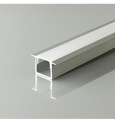 V-Tac 2m LED-Einbauprofil für Strips - Silber, inkl. Abdeckung, 2000x12x10mm