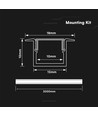 V-Tac 2m LED-Einbauprofil für Strips - Silber, inkl. Abdeckung, 2000x12x10mm