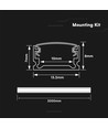 2m LED Alu-Profil für Strips, Aufputzmontage - Silber, inkl. Diffusor, 13,2 x 7 mm