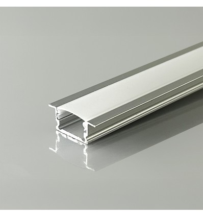 2m Aluprofil Montageset - Einbau - Silber, 13,2x7mm, inkl. Abdeckung