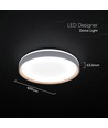 V-Tac 40W LED Deckenleuchte mit Fernbedienung - 3-in-1 CCT, dimmbar, Holz-Finish, Designer Domelight