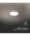 V-Tac 40W LED Deckenleuchte mit Fernbedienung - 3-in-1 CCT, dimmbar, Holz-Finish, Designer Domelight