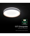 V-Tac 40W LED Deckenleuchte mit Fernbedienung - 3-in-1 CCT, dimmbar, Holz-Finish, Designer Domelight