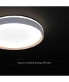 V-Tac 40W LED Deckenleuchte mit Fernbedienung - 3-in-1 CCT, dimmbar, Holz-Finish, Designer Domelight