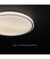60W LED Designer Deckenleuchte mit Fernbedienung - 3-in-1 CCT, dimmbar, schwarzer Ring, inkl. Leuchtmittel